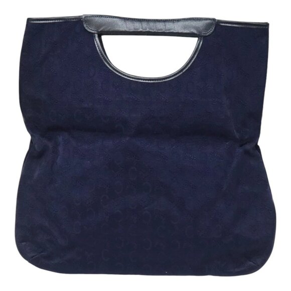 CELINE C Sulky Hand Bag Canvas Leather Navy Auth - Picture 2 of 16